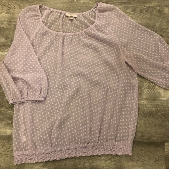 LOFT Tops - EUC ✨LOFT sheer light purple top 💜